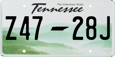 TN license plate Z4728J