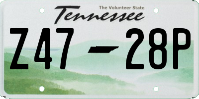 TN license plate Z4728P