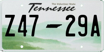 TN license plate Z4729A