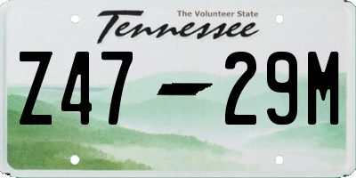 TN license plate Z4729M
