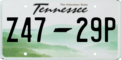 TN license plate Z4729P