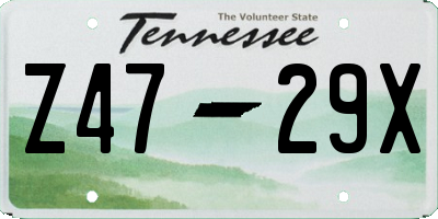 TN license plate Z4729X