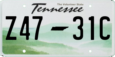 TN license plate Z4731C
