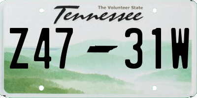 TN license plate Z4731W