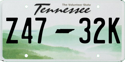 TN license plate Z4732K