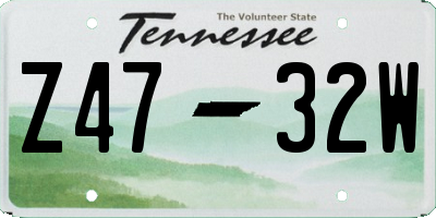 TN license plate Z4732W