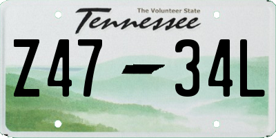 TN license plate Z4734L