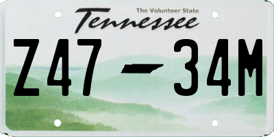 TN license plate Z4734M