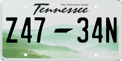 TN license plate Z4734N