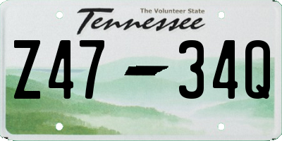 TN license plate Z4734Q