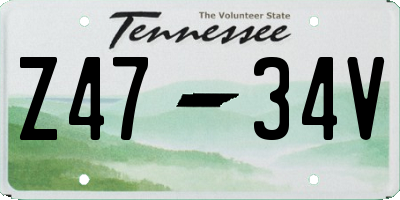 TN license plate Z4734V