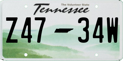 TN license plate Z4734W