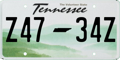 TN license plate Z4734Z