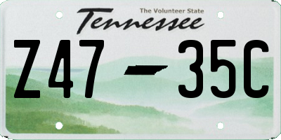 TN license plate Z4735C
