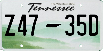 TN license plate Z4735D