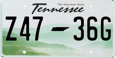 TN license plate Z4736G