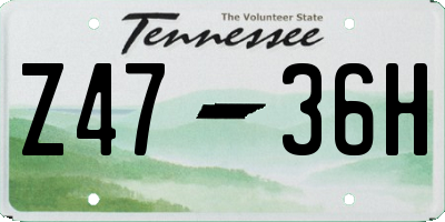 TN license plate Z4736H