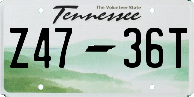 TN license plate Z4736T