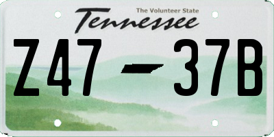 TN license plate Z4737B