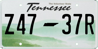 TN license plate Z4737R