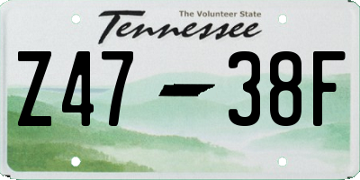 TN license plate Z4738F