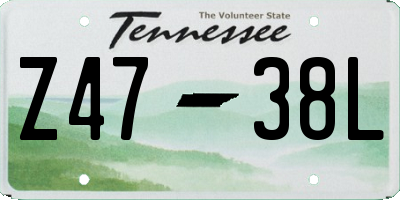 TN license plate Z4738L