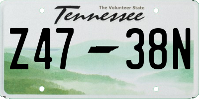 TN license plate Z4738N