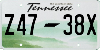TN license plate Z4738X