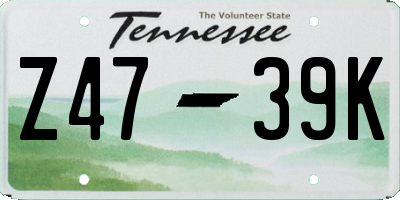 TN license plate Z4739K