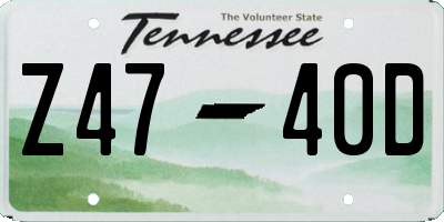 TN license plate Z4740D