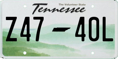 TN license plate Z4740L