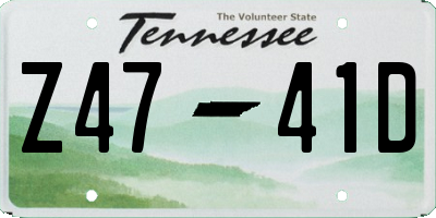 TN license plate Z4741D