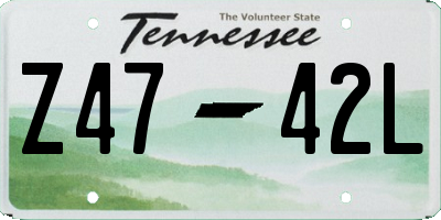 TN license plate Z4742L