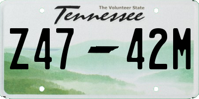 TN license plate Z4742M