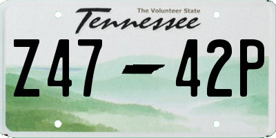 TN license plate Z4742P