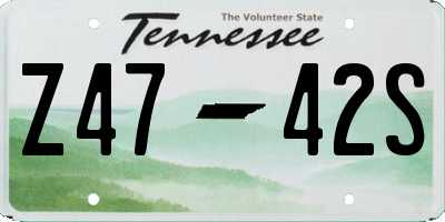 TN license plate Z4742S
