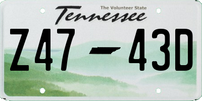 TN license plate Z4743D
