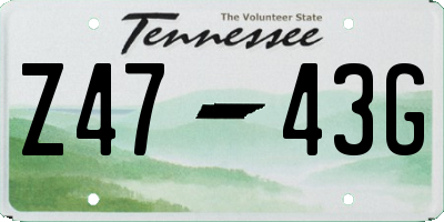 TN license plate Z4743G