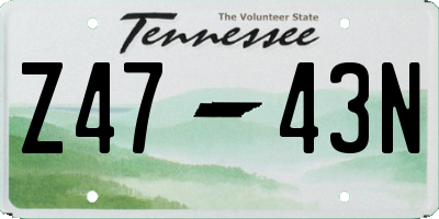 TN license plate Z4743N