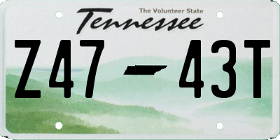 TN license plate Z4743T