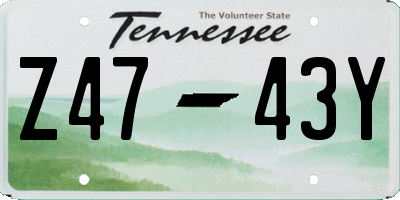 TN license plate Z4743Y
