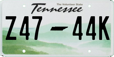 TN license plate Z4744K