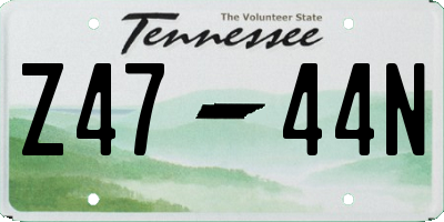 TN license plate Z4744N