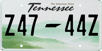 TN license plate Z4744Z