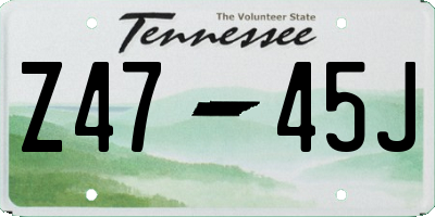 TN license plate Z4745J