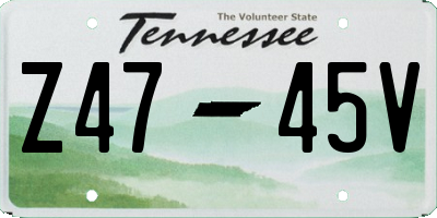 TN license plate Z4745V