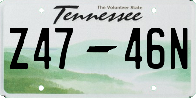 TN license plate Z4746N