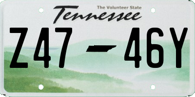 TN license plate Z4746Y