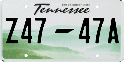 TN license plate Z4747A