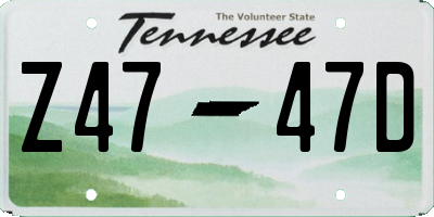 TN license plate Z4747D